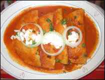 Enjitomatadas con Crema- Platillo Popular Mexicano