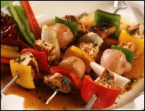 Brochetas de Champiñones y Pollo 