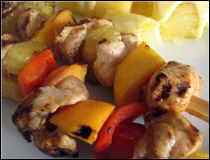 Brochetas de Pavo y Papaya