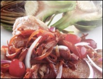 Carne con Cerezas y Cebolla Morada 