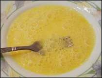 Sopa de Cuadritos de Tortilla Capeado en Huevo