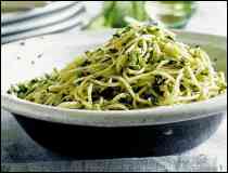 Spaghetti de Tres Quesos con Chile Poblano - Receta Tradicional de M&eacute;xico