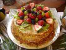 Exquisito pastel de frutas del estado de Oaxaca