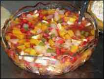 Sencillo y fresco postre de frutas mexicano. Receta del Distrito Federal.