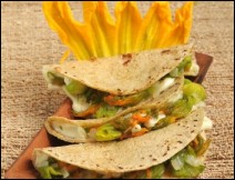 Tacos de Canasta de Papa con Flor de Calabaza 