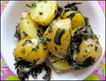Tacos de Canasta de Papas con Espinacas 