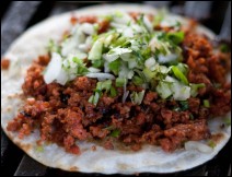 Tacos de Longaniza Roja