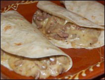 Tacos de Queso de Cabra con Camarones 