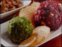 Bolas de Queso de Cebollín y Arándanos Receta para Navidad